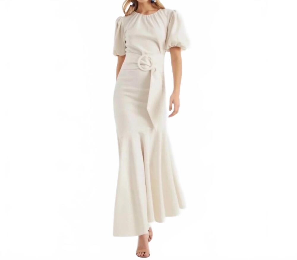 NEW SACHIN & BABI camila crepe ruched mermaid dress in white